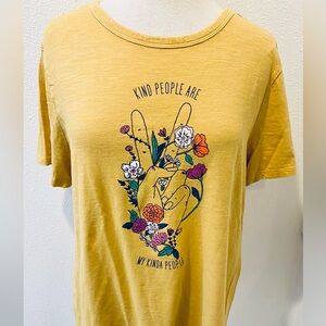Gold Graphic 'Kind people are my kinda People' T by dip Women's Large/XL
